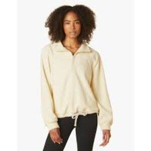 Beyond Yoga Terrain Cream Fleece 1/4 Zip Pullover Sweatshirt Women's Size Small